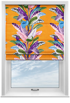 Palm Springs, Orange - Motorised Roman Blind